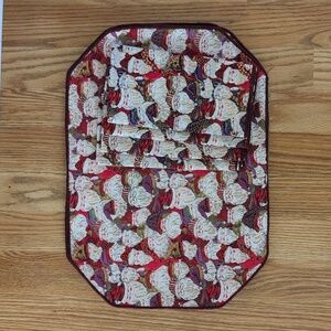 Set of 4 handmade Christmas placemats and napkins